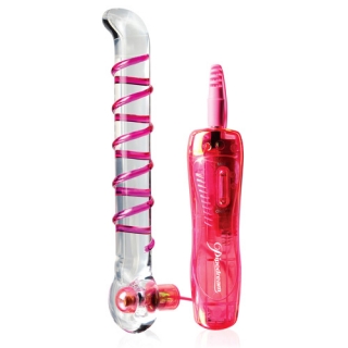 Luxusní vibrační skleněné dildo - ICICLES no. 04