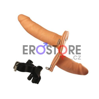 Oboustranný vibrační připínací penis - Double 4